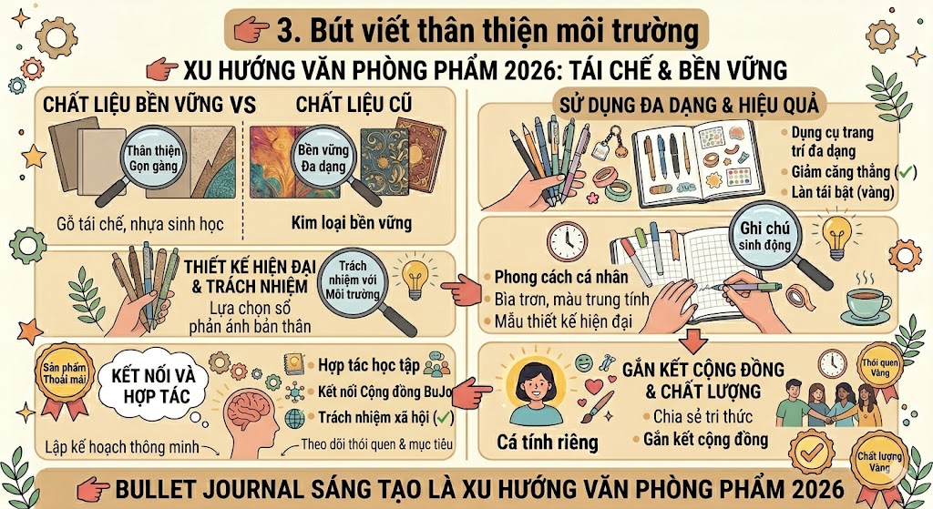 xu hướng văn phòng phẩm 2026 – lịch để bàn