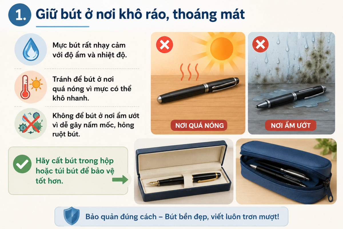 cách bảo quản bút viết để sử dụng lâu hơn