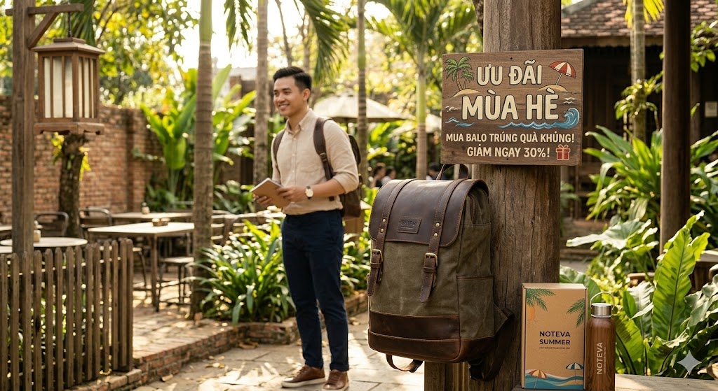 Ưu đãi ngày hè balo classic Đức Hậu Noteva