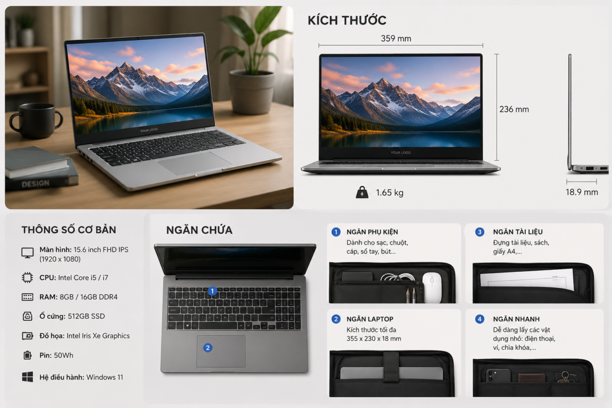 balo laptop chống nước cho sinh viên